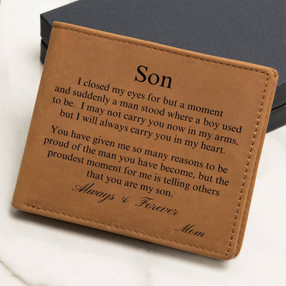 To My Son | Graphic Leather Wallet