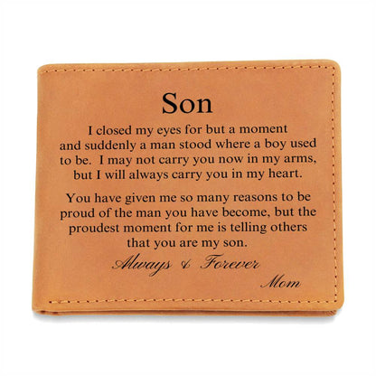 To My Son | Graphic Leather Wallet