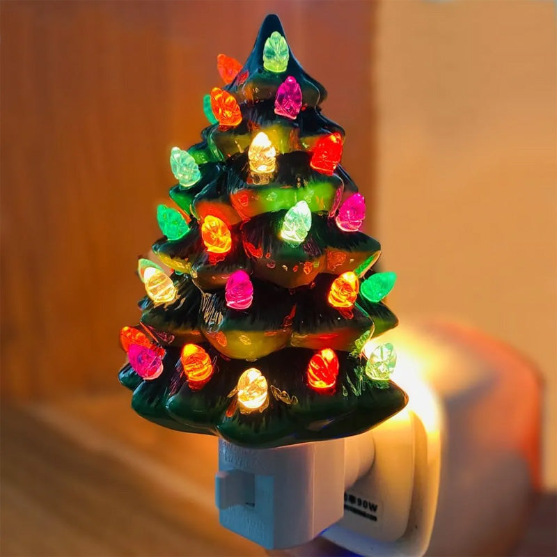 Twinkling Ceramic Christmas Tree Night Light