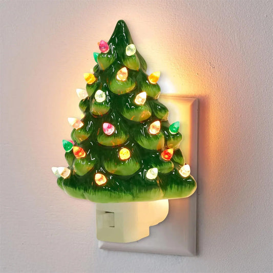 Twinkling Ceramic Christmas Tree Night Light